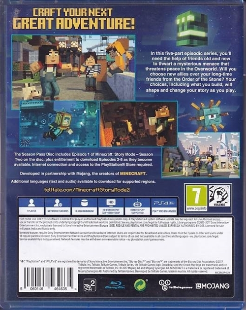 Minecraft Story Mode the Telltale Series Season Two - PS4 (B-Grade) (Genbrug)